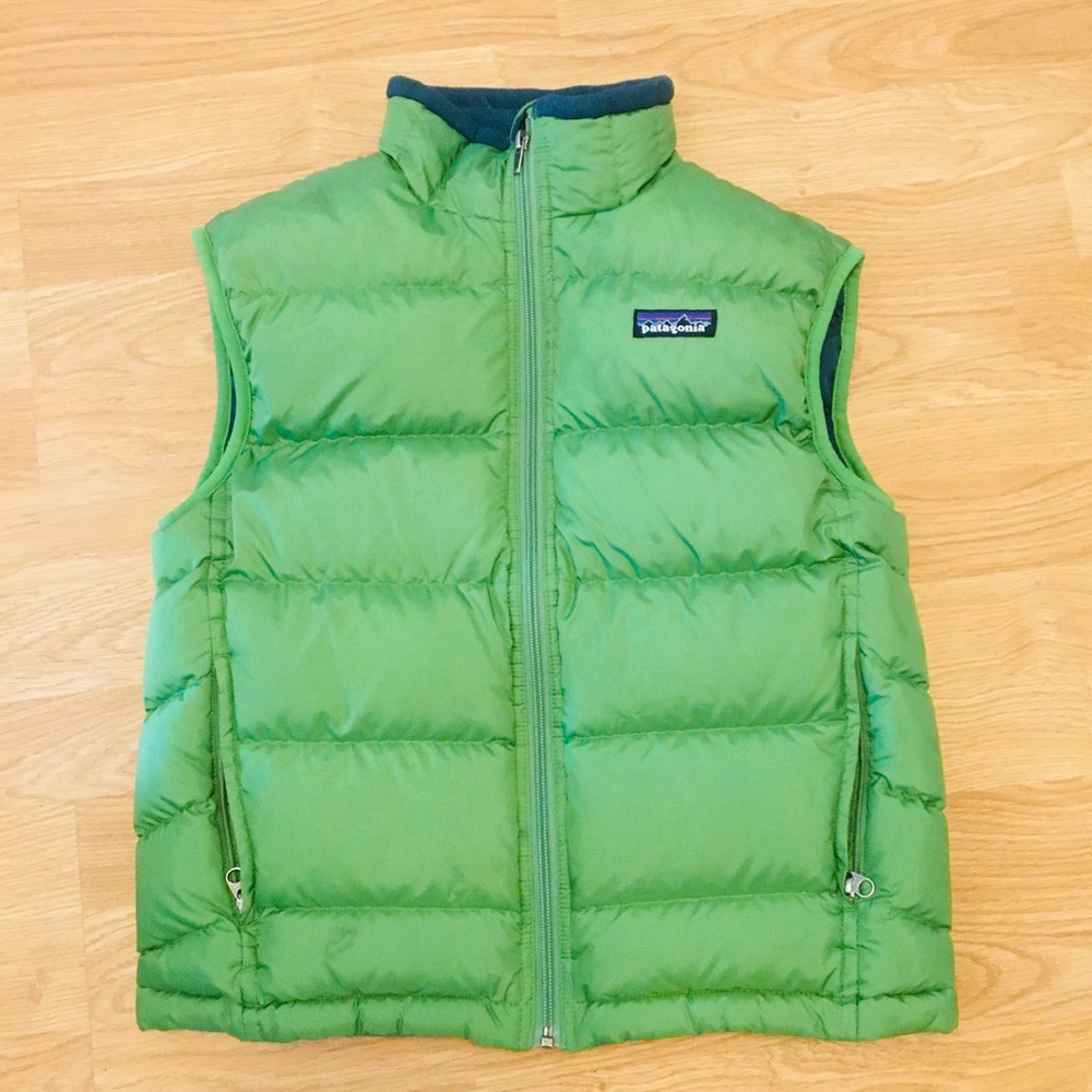 Patagonia Kids Green Goose Down Puffer Vest